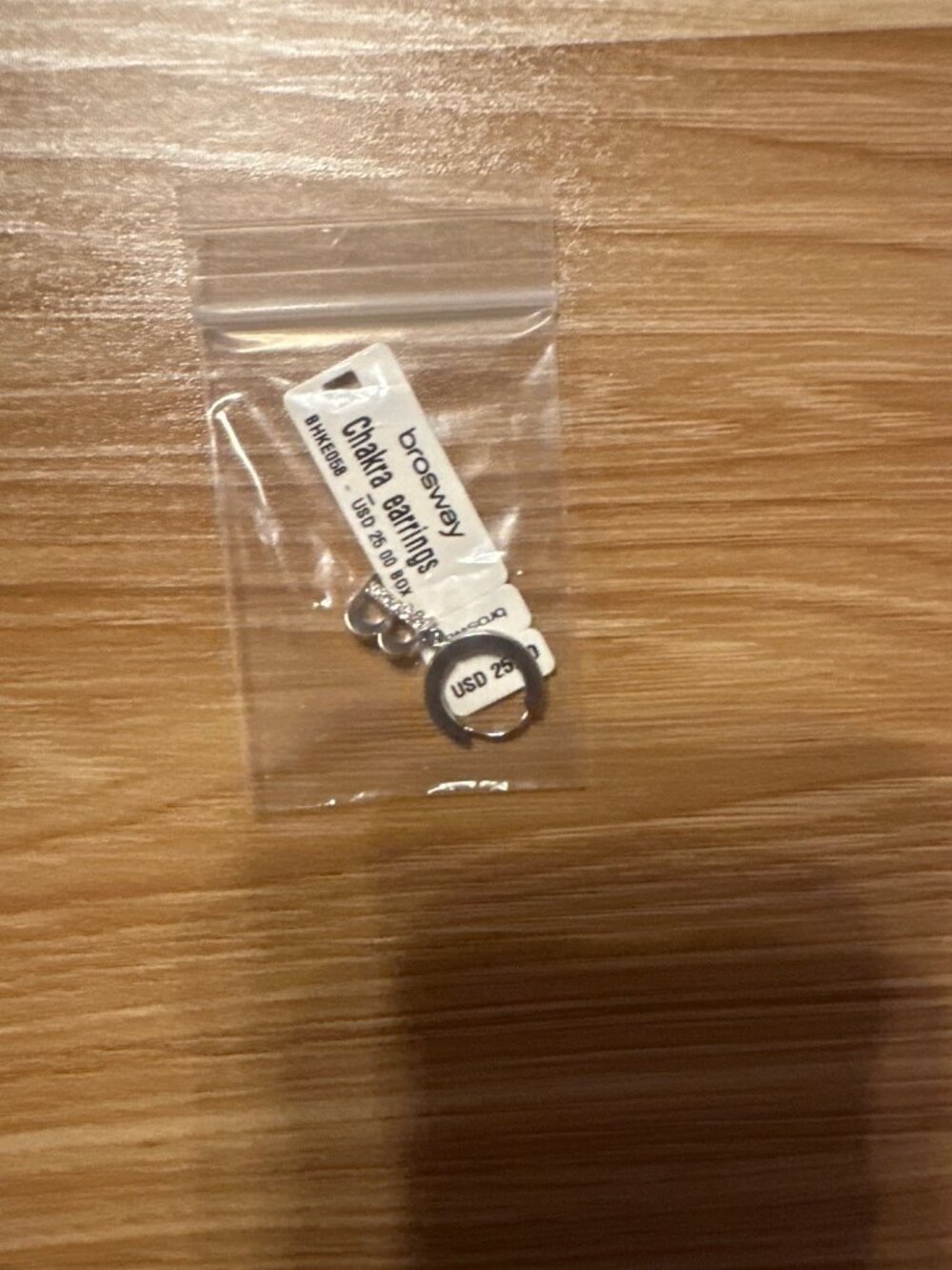 Silver Brosway Chakra Hoop Earring With Crystal Letter "B" Charm New With Tags - Picture 3 of 3
